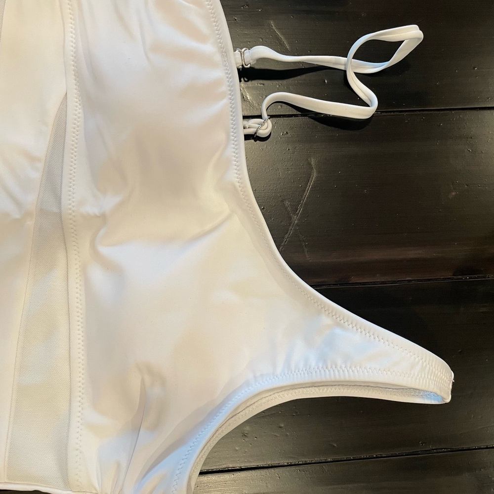Pink Lily white cutout bathing suit in a size medium